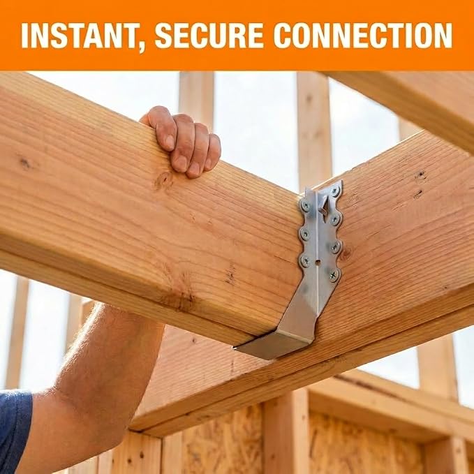 50 Pack 2x6 Joist Hangers, 18 Gauge Galvanized Face Mount | Wood connectors - Image 7