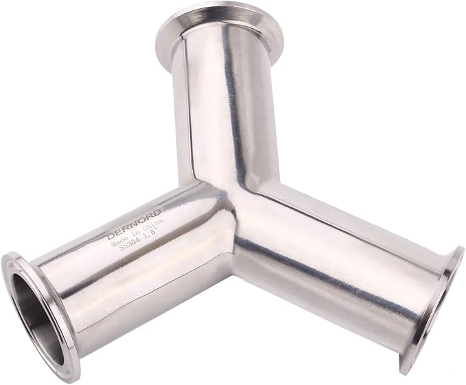 DERNORD Tri Clamp Wye Clamp End True Y Type Cross Tee Tube Stainless Steel 304 - Image 2