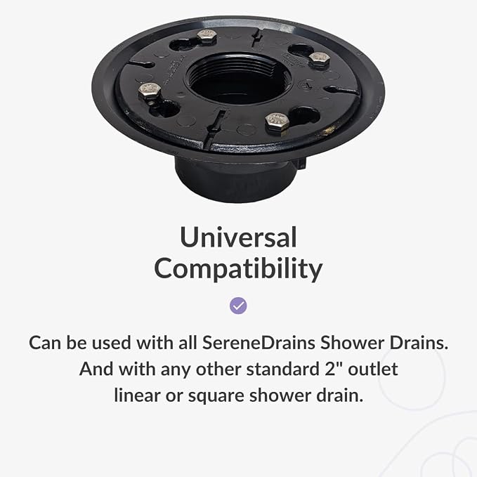 2 Inch Shower Drain Base for Linear Square Shower Drains ABS Floor Flange - Image 4