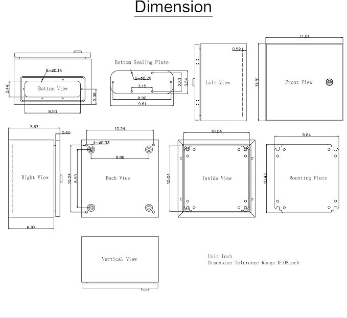 VEVOR NEMA Steel Enclosure, IP66 Waterproof & Dustproof, Outdoor/Indoor - Image 10
