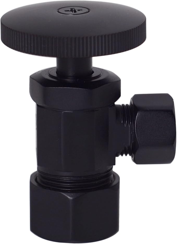 Westbrass A105-62 Round Handle Angle Stop Shut Off Valve, 1/2" Copper Pipe Inlet - Image 3
