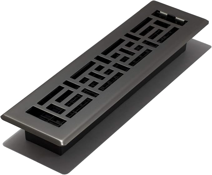 Decor Grates AJH212-GM Oriental Floor Register, 2x12 Inches, Gun Metal by DecorGrates