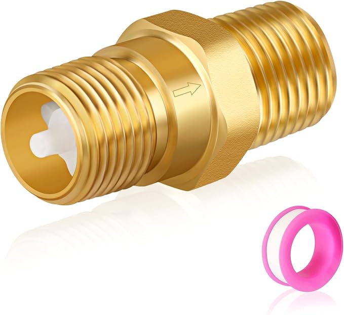 RV Water Heater Backflow Preventer, 1/2" NPT Double Male Thread Hot Water by Boltigen