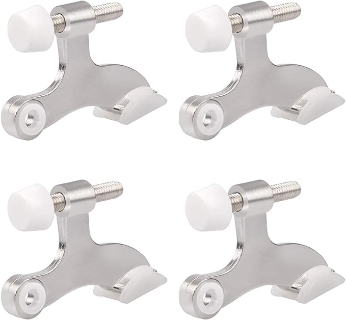 HOMOTEK 4 Pack Hinge Pin Satin Nickel Door Stopper, Adjustable Deluxe Heavy by HOMOTEK