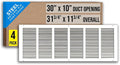 Fits 30x10 Duct Opening | Steel Return Air Grille by Handua | Vent Cover Grill by Handua