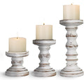 Candle Holder for Pillar Candle Set of 3, Farmhouse Wood Candle Holder by CEDARLUX