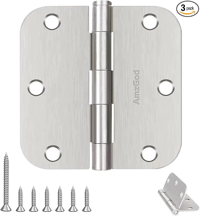 Door Hinges Brushed Nickel by AmzGod