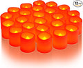 Homemory 12 Pack Red Flameless Flickering LED Votive Tealights Candles | by Homemory
