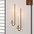 Metal Wall Candle Sconce Holder Set of 2 Wall Mount Candle Holder Pillar Holder by WOLAOJA
