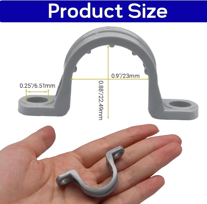12pcs PVC Conduit Clamp 1/2 Inch Pipe Clamp | Plastic Pipe Strap Clamps - Image 3