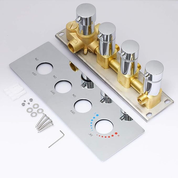Polished Chrome Thermistatic Shower Mixing Valve | Concealed Mount, Pressure - Image 8
