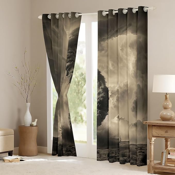 jejeloiu 3D Tornado Blackout Shades Window Treatments Natural Disaster Window - Image 3