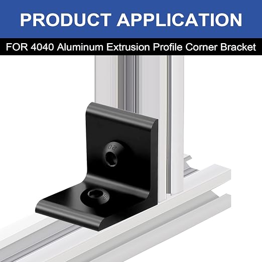 24Pack 4040 Corner Bracket Connector 90 Degree Angle Bracket Black | 40 Series - Image 5