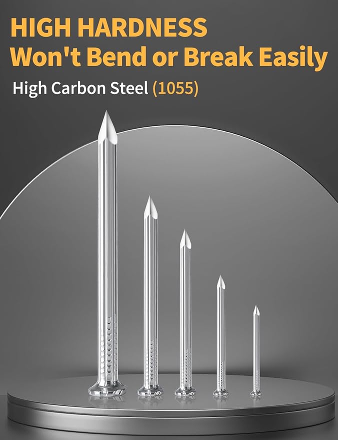 Concrete Nails 1-1/2 Inch for Masonry & Cement Walls | 150Pcs Galvanized Steel - Image 3