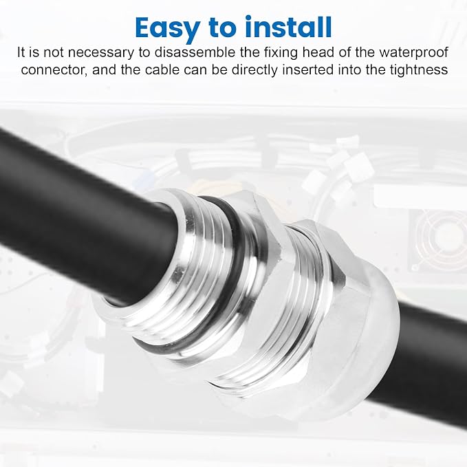 QCG 1/4" NPT Stainless Steel Cable Gland Waterproof IP68, Adjustable - Image 7