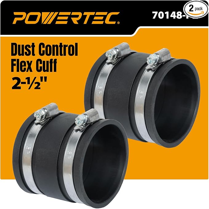 POWERTEC 70148-P2 2-1/2 Inch Dust Control Flex Cuff by POWERTEC