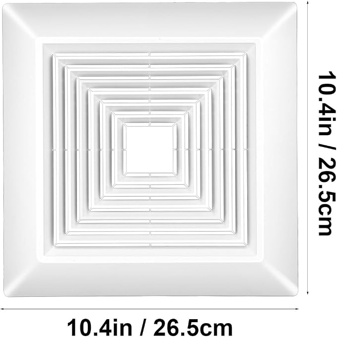 White Square Bathroom Exhaust Fan Cover - Image 2