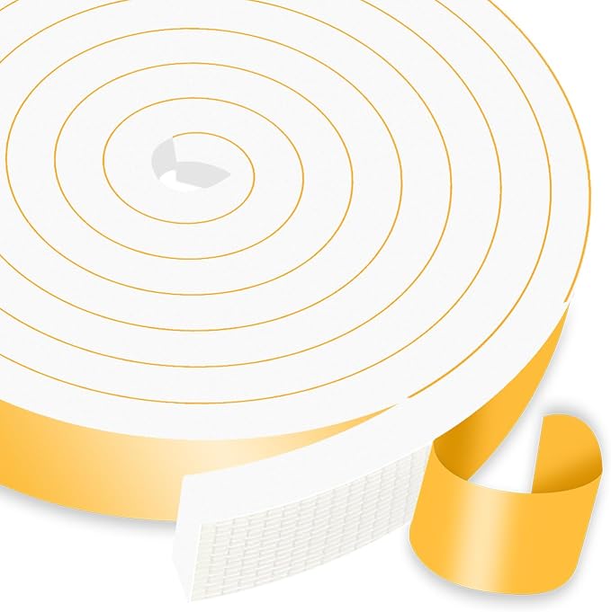 Weather Stripping Tape for Door, High Density CR, 1 in x 1/2 in x 13Ft | by MIKONIYA