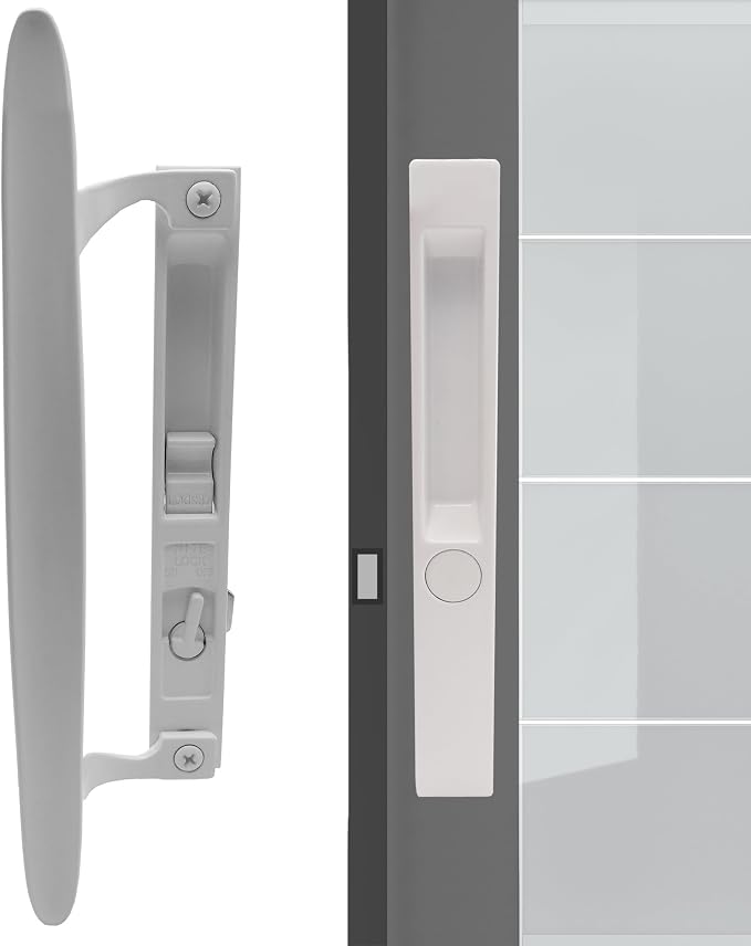 ACEPLANET Flush Mount Non-Keyed Sliding Glass Door Handleset, 6-5/8" H.C. by ACEPLANET