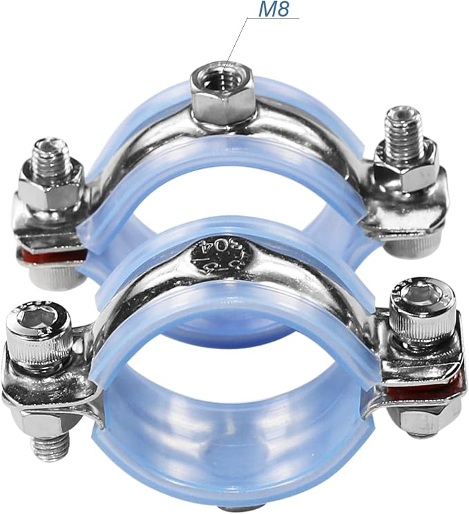 AKIHISA 2 Pcs 304 Stainless Steel Pipe Supports, Wall Mount Ceiling Mount Pipe - Image 6