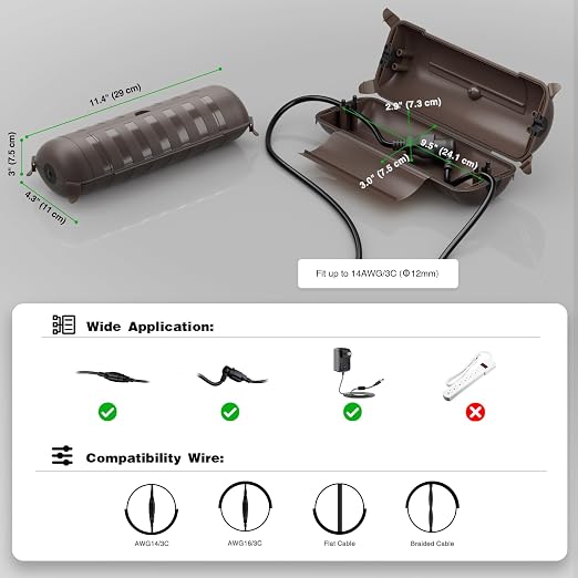 Outdoor Extension Cord Safety Cover, - Image 2