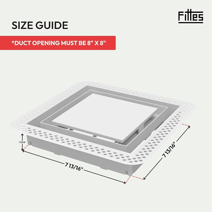 Fittes Flush Wall Vent, Minimalist ABS Plastic HVAC Air Return Register Cover - Image 14
