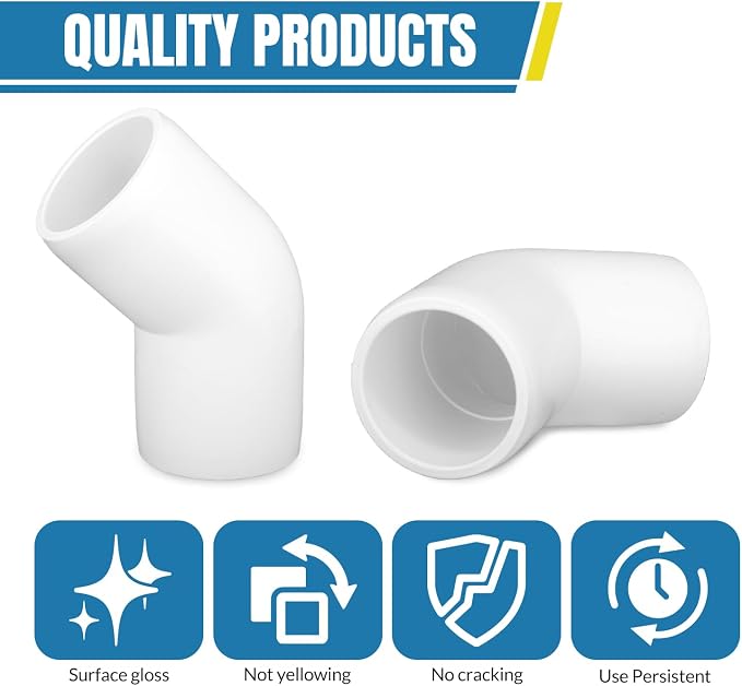 1/2" PVC Pipe Fittings, 45 Degree PVC Elbows, Furniture Grade, DIY Shelf Garden - Image 5