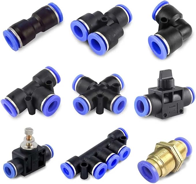 5/32" OD Push to Connect Tee Fitting 3 Way T Shape Quick Push Lock Adapter - Image 5