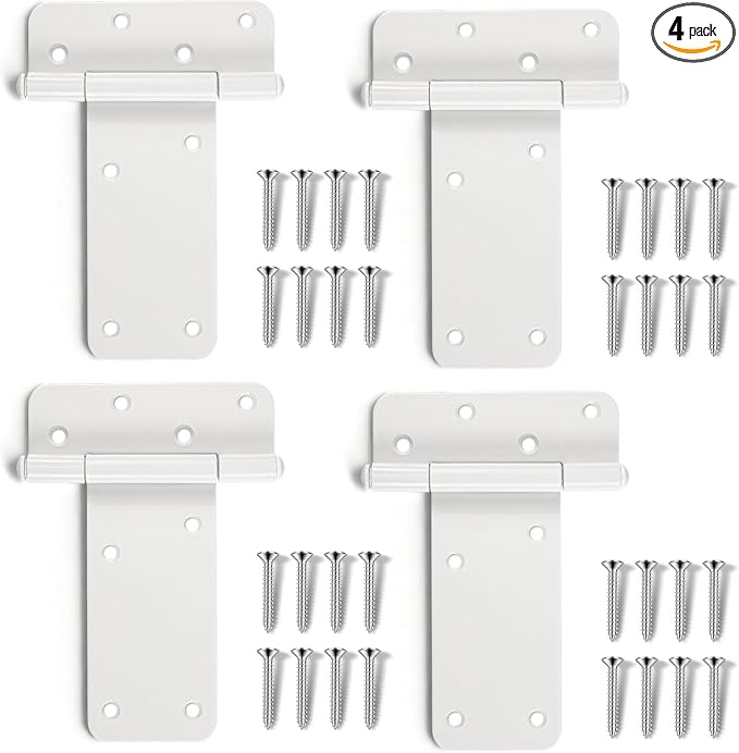 4 Pack 6" Door Hinges, 280 Lbs Capacity Heavy Duty Gate Hinges | Matte white by Pubotlu