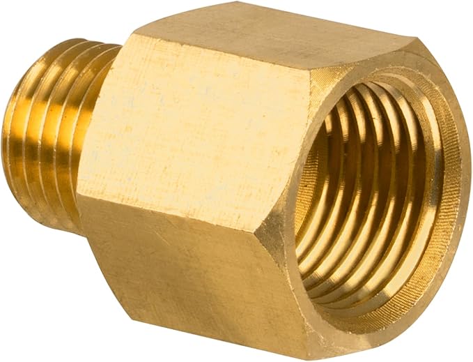 Brass Pipe Fitting, 1/4" NPT Male × 3/8" NPT Female Reducer Adapter, Heavy Duty by KAINGA