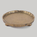 Vintage Cast Iron Pillar Candle Holder Plate, Rustic Brass Candle Tray | Round by SUJUN