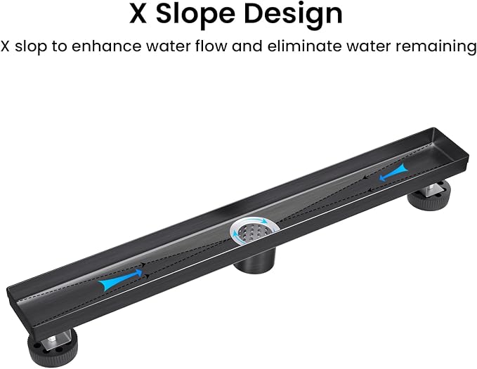 EXF Linear Shower Drain 24 Inch Shiny Black - Image 2