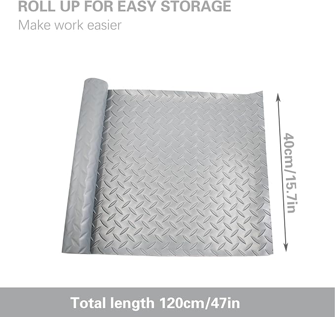 47.2'' x 15.7'' Work Bench Mat, Scratch-Resistant Non-Slip Steel Plate Texture - Image 2