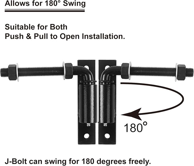 Industrial Heavy Duty Bolt on 3/4" J Bolt Gate Hinge - Image 5