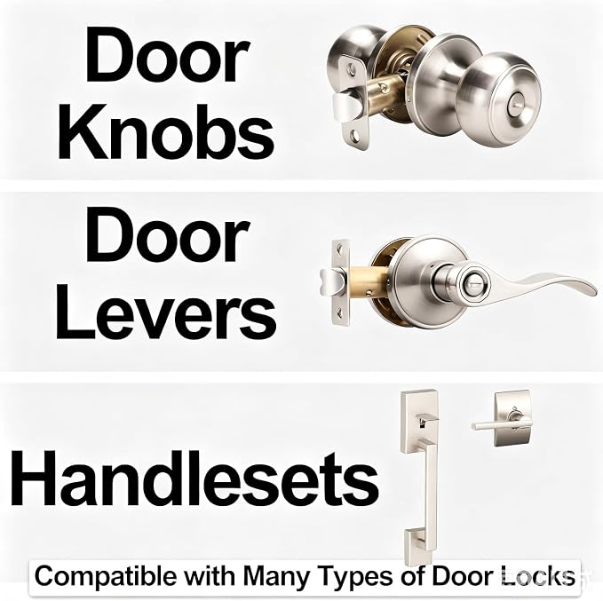 Door Latch Replacement, 8mm Square Spindle Door Knob Latch Assembly, Adjustable - Image 2