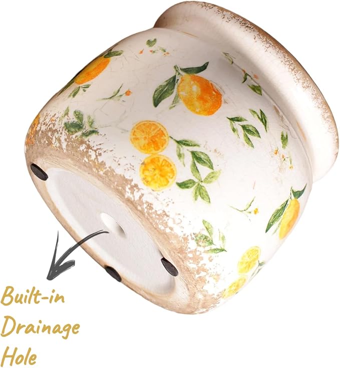Lemon Ceramic Planter, Italian Mediterranean Flower Pot - Image 4