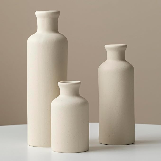 Modern Ceramic Vase Set of 3, Decorative Bottles by TINCTOTNICVase