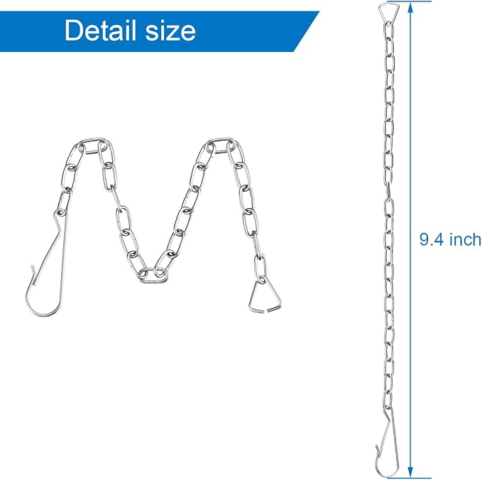 Mudder 3/6 Pcs Stainless Steel Toilet Flapper Chain Replacement, flusher valve - Image 2