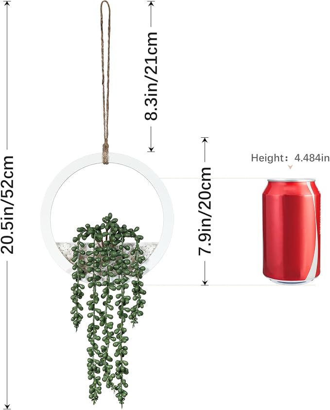 Boho Wall Decor, Indoor Hanging Planter Greenery Decor, Faux Succulent Wall - Image 3