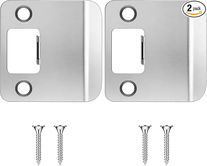 2 Pack Extended Strike Plate Round Corner, 2 X 2.25 Inch, 2-1/4" x 1-1/2" by Otoolling