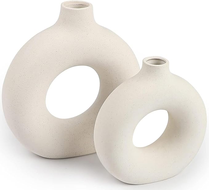 Ceramic Vases Set of 2, Modern Vases by QLOFEI