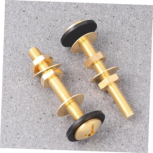 ORFOFE 2pcs Toilet Bolt Set Brass Closet Bolt Nut Washer - Image 6