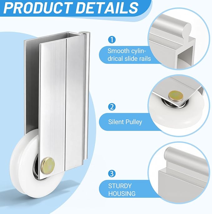 Therwen 2 Pack 1.5 Inch Sliding Door Roller Assemblies - Image 3