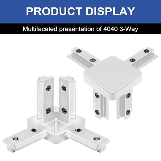 12pcs 4040 Hardware 3-Way Angel Bracket Corner Connector Silver | - Image 6