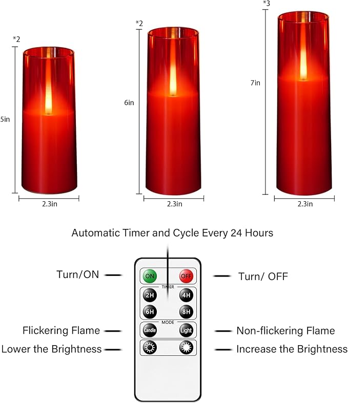 kakoya Flameless LED Candles Upgraded Realistic Flickering Flame, LED Pillar - Image 5