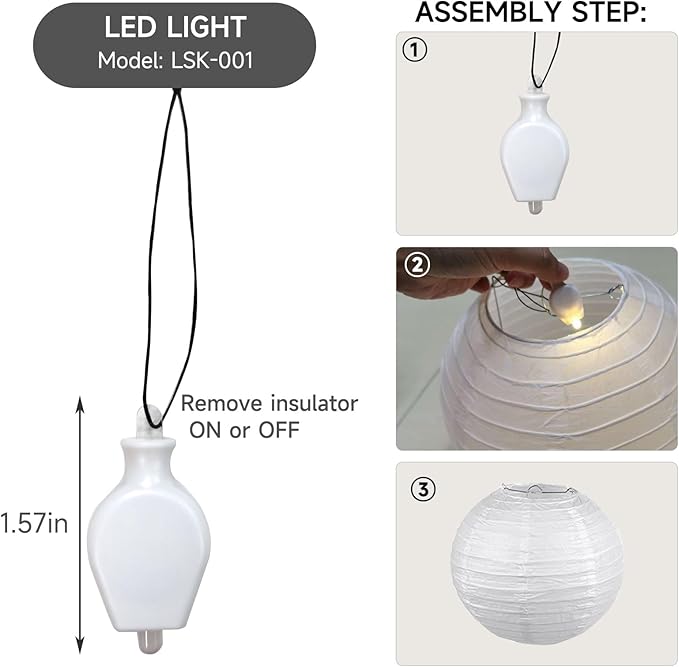 HAUSPROFI 12Pcs White Paper Lanterns - Image 3