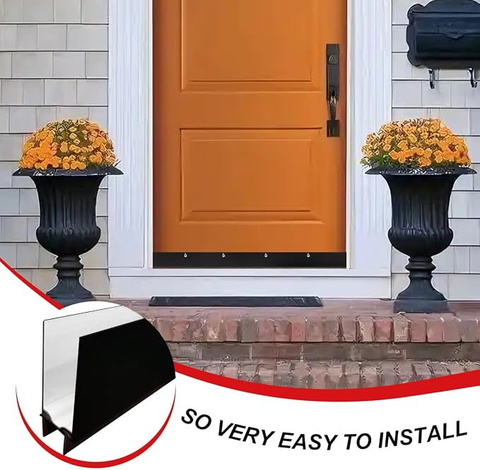 1" x 35.5" White Aluminum Storm Door Sweep Replacement Weatherproof Bottom Seal - Image 2