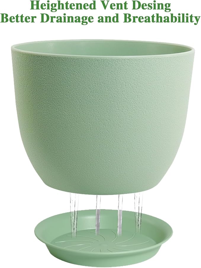 UOUZ 12inch Large Plant Pot, Modern Plastic Planter - Image 3