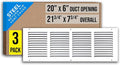 Fits 20x6 Duct Opening | Steel Return Air Grille by Handua | Vent Cover Grill by Handua