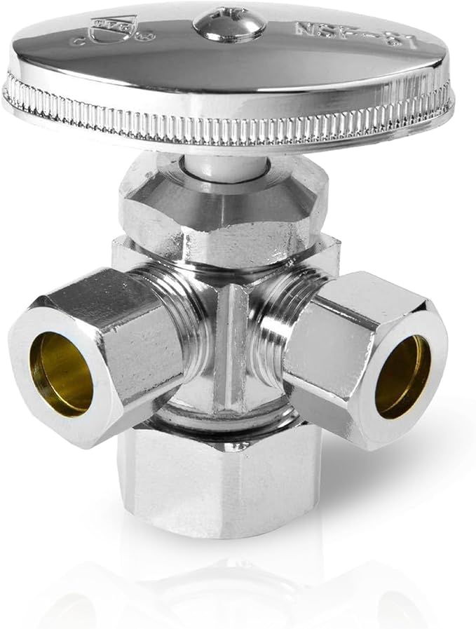 1PCS EFIELD Dual Compression Outlet Multi-Turn Angle Stop Valve | 1/2" NOM x by EFIELDPEXTUBING